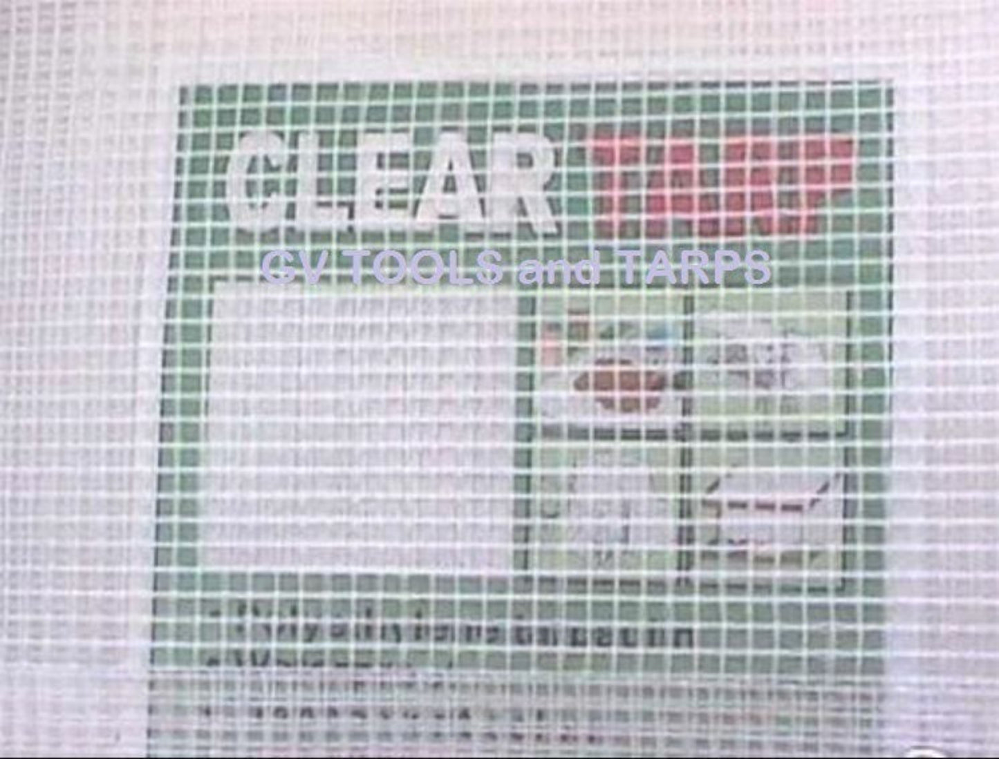 Fiber reinforced clear poly tarp material showing how clear 14 mil thickness