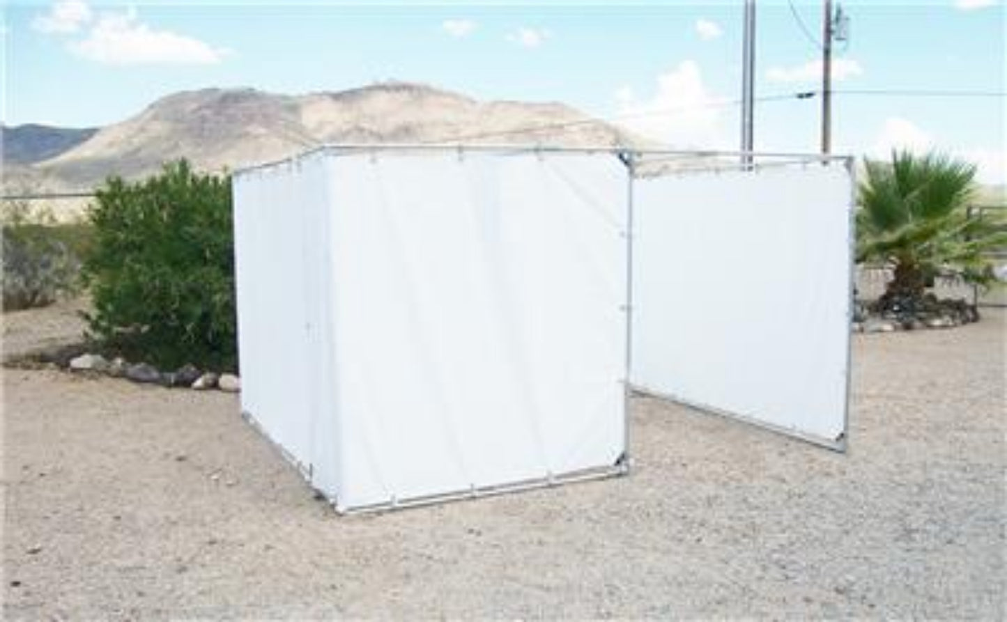 10x20 sukkah kit with white tarp walls for Sukkot holiday