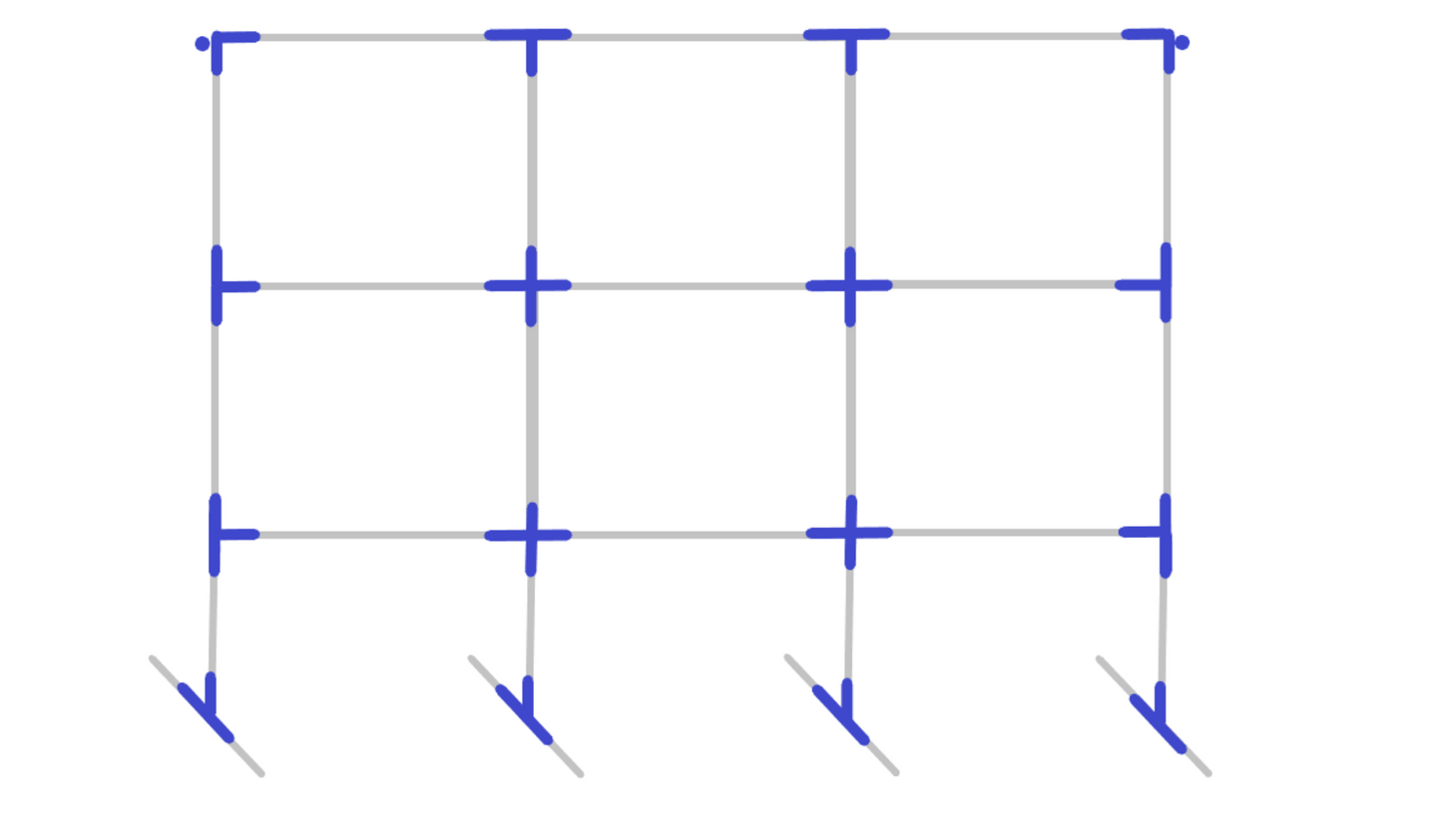 20x30 Assembly diagram for standing outdoor movie screen frame kit showing fitting placement