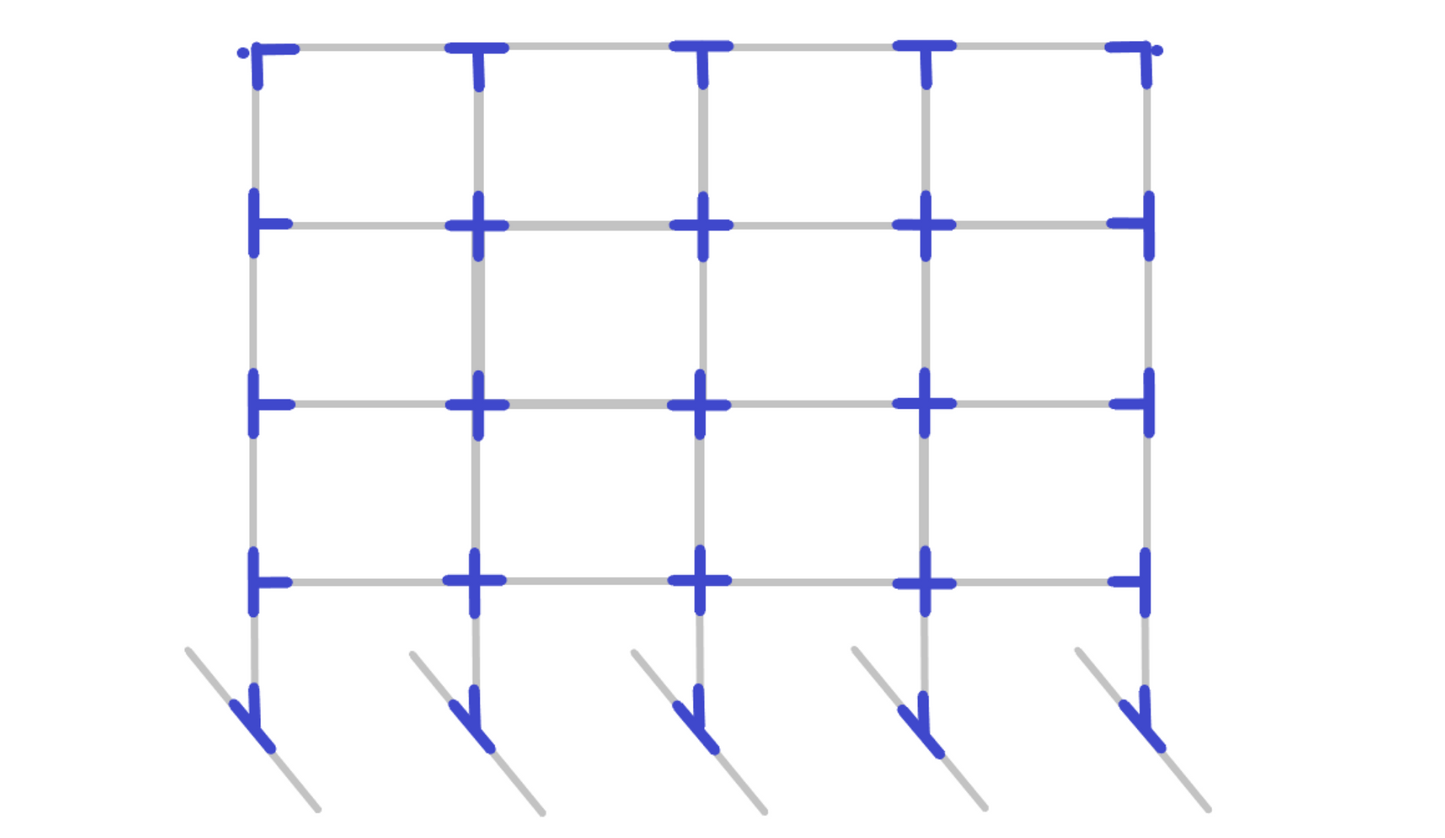 30x40 Assembly diagram for standing outdoor movie screen frame kit showing fitting placement