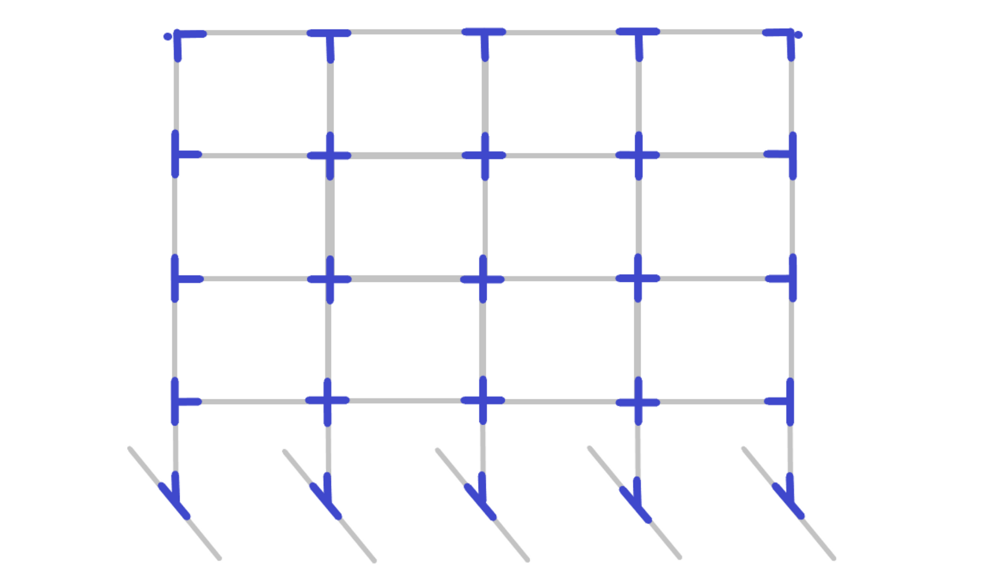 30x40 Assembly diagram for standing outdoor movie screen frame kit showing fitting placement