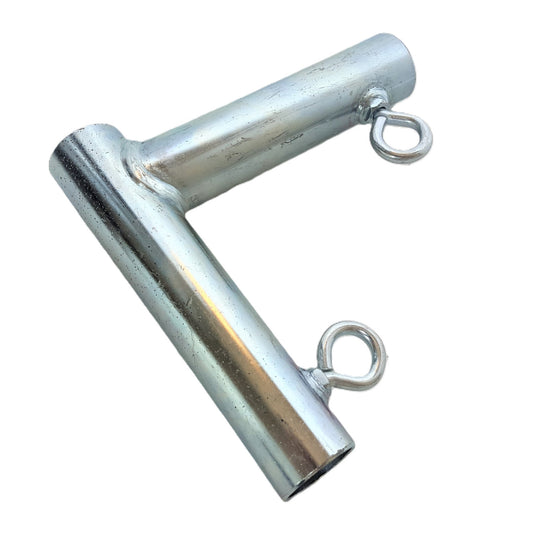 Heavy duty galvanized steel 2-way L shaped corner slider canopy fitting with eye bolts