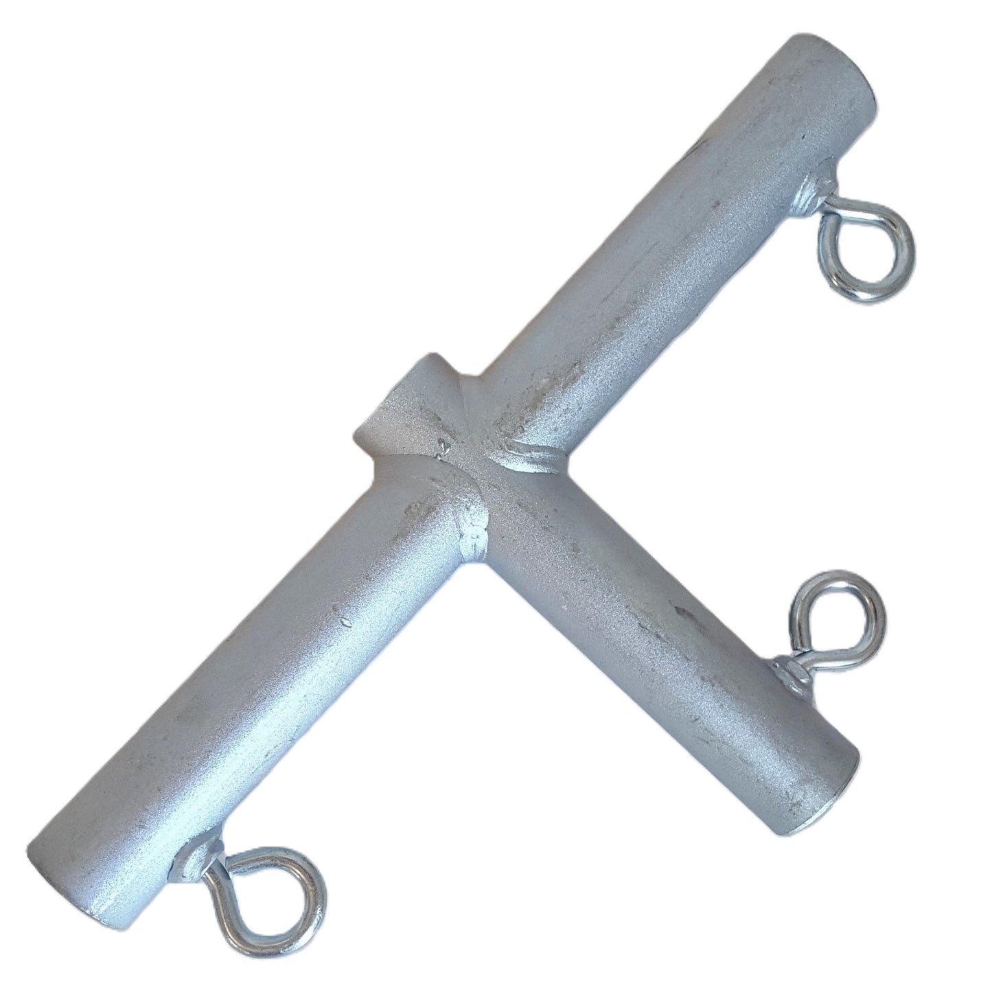 Heavy duty galvanized steel 3-way T shaped slider canopy fitting with eye bolts