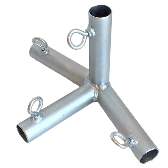 Heavy duty galvanized steel 4-way top end low peak with leg canopy fitting with eye bolts