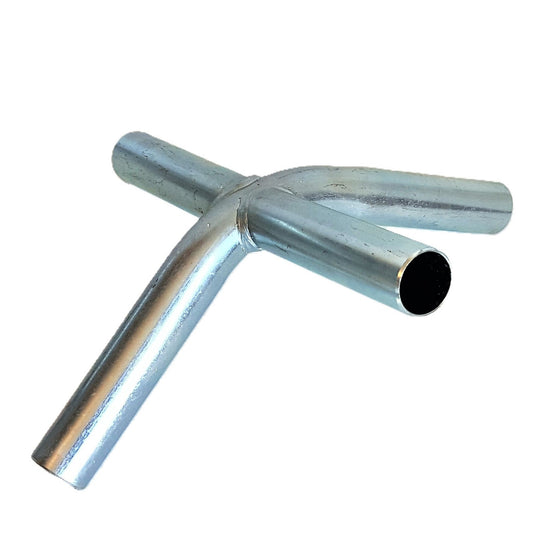 Heavy duty galvanized steel 4-way high peak side edge or top center canopy fitting with NO eye bolts