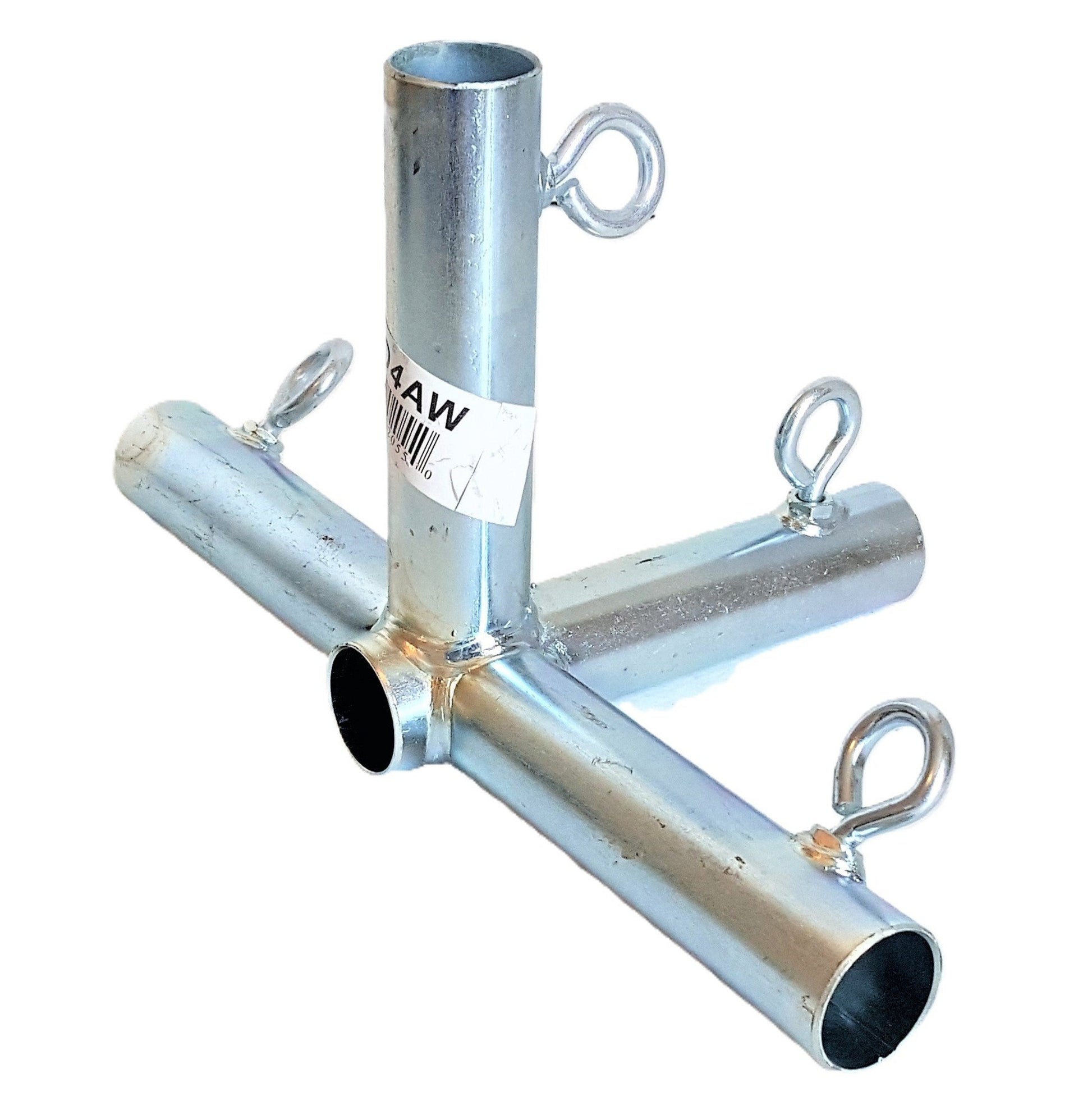 Heavy duty galvanized steel 4-way flat edge slider canopy fitting with eye bolts