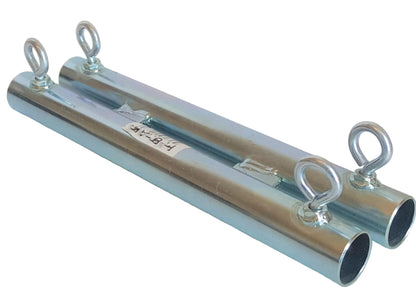 Heavy duty galvanized steel flag pole sign holder canopy fitting with eye bolts