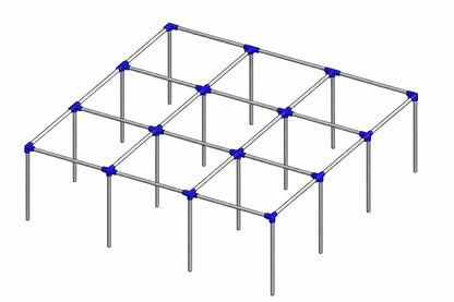 9 Square in the Air pipe fitting kit without foot pads – complete 16-piece connector set