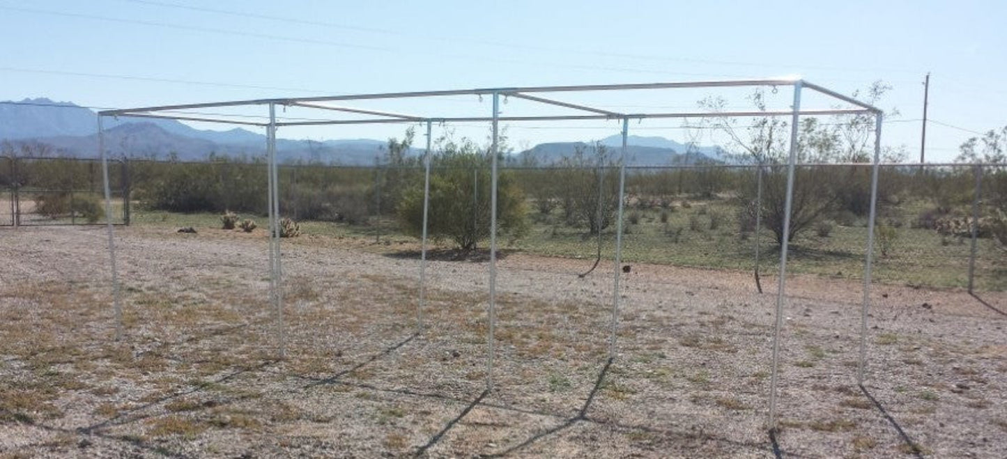 30 foot galvanized steel straight leg batting cage frame kit with heavy duty fittings for baseball and softball