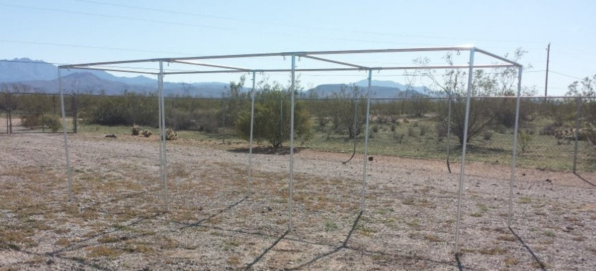 30 foot galvanized steel straight leg batting cage frame kit with heavy duty fittings for baseball and softball