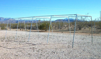 40 foot galvanized steel slant leg batting cage frame kit with heavy duty fittings for baseball and softball