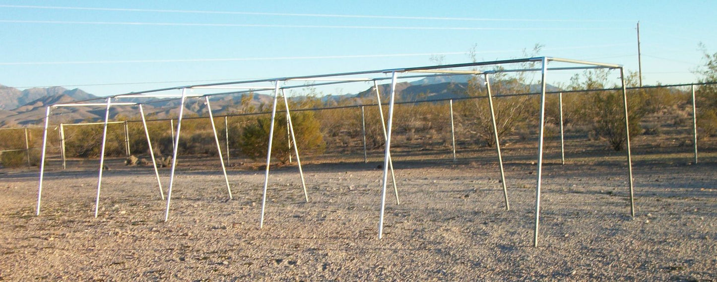 50 foot galvanized steel slant leg batting cage frame kit with heavy duty fittings for baseball and softball