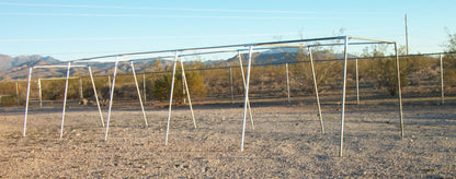 50 foot galvanized steel slant leg batting cage frame kit with heavy duty fittings for baseball and softball