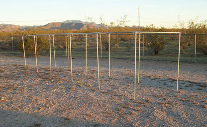 50 foot galvanized steel straight leg batting cage frame kit with heavy duty fittings for baseball and softball