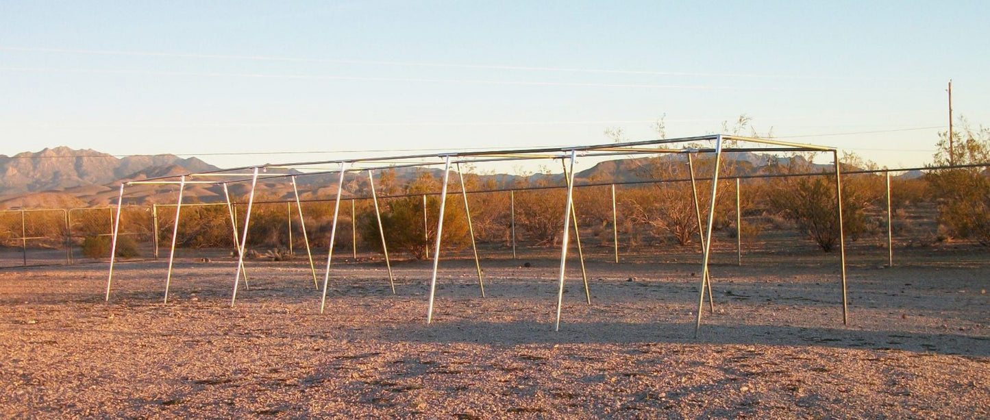 60 foot galvanized steel slant leg batting cage frame kit with heavy duty fittings for baseball and softball