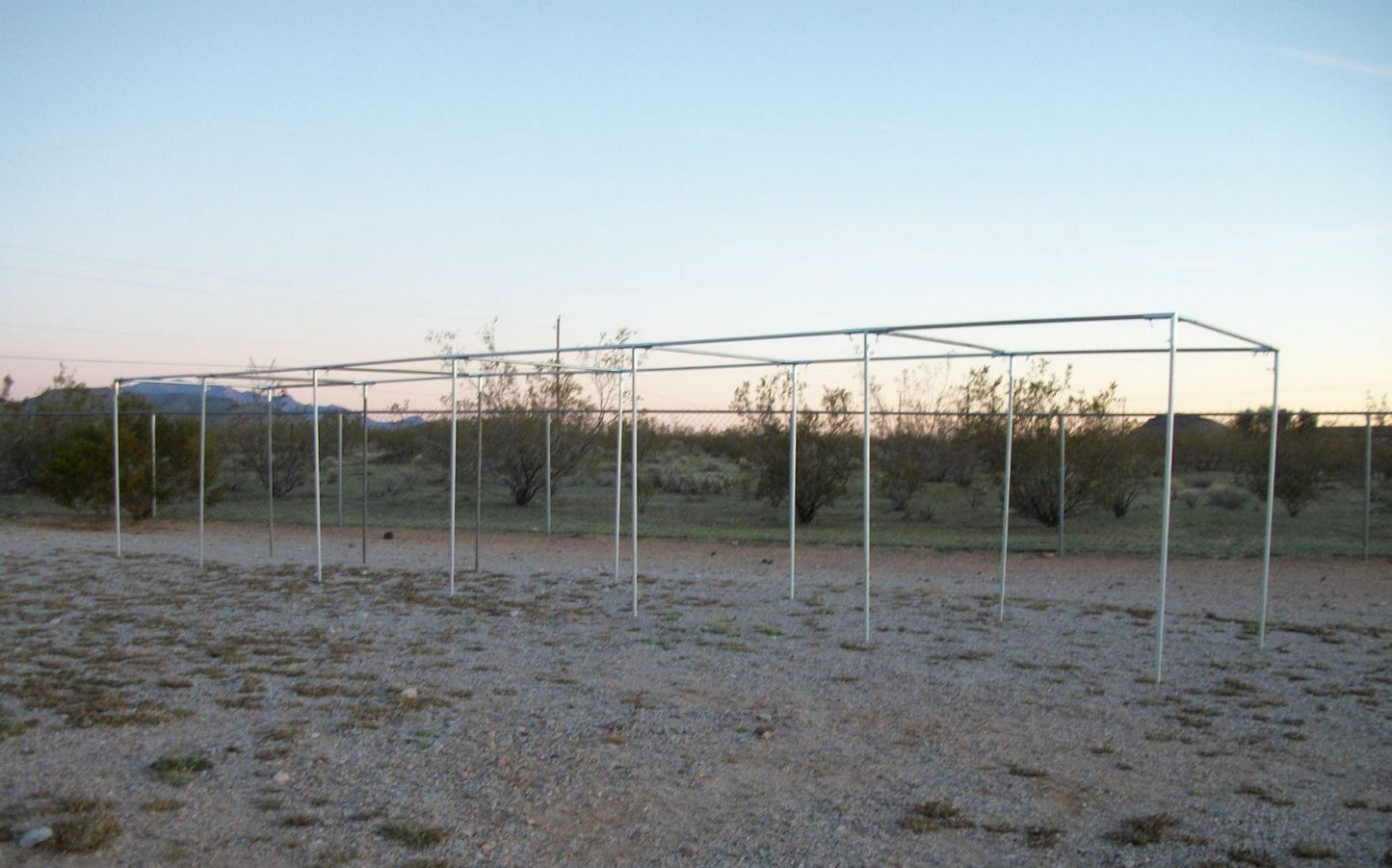 60 foot galvanized steel straight leg batting cage frame kit with heavy duty fittings for baseball and softball