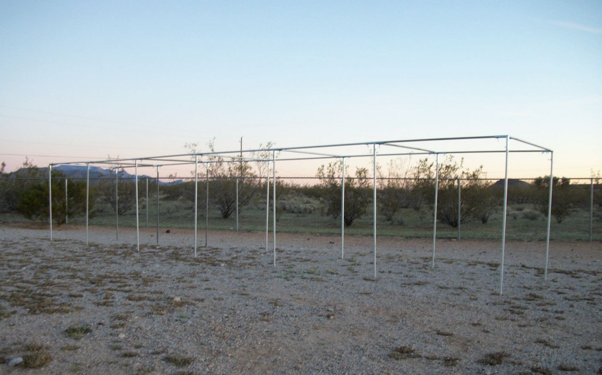 60 foot galvanized steel straight leg batting cage frame kit with heavy duty fittings for baseball and softball