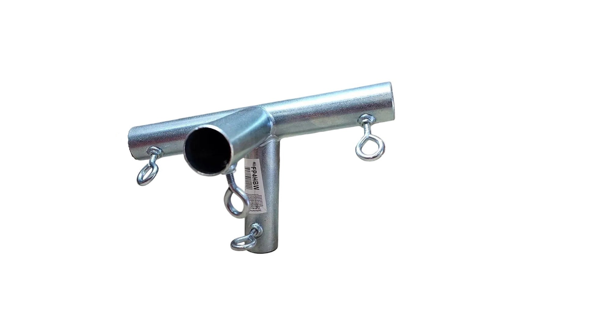 Heavy duty galvanized steel 4-way left side edge lean to slant angle canopy fitting with eye bolts