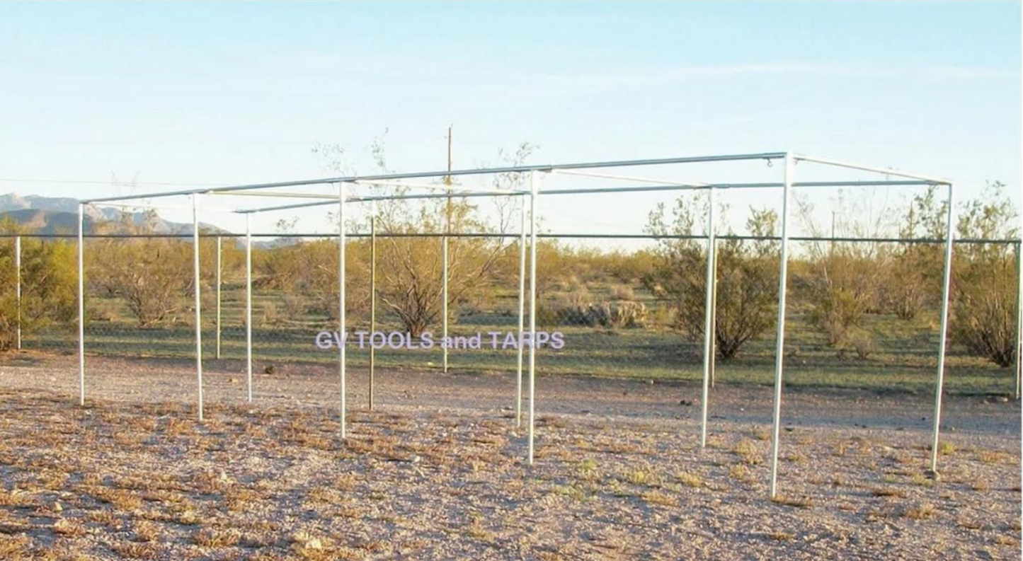 40 foot galvanized steel straight leg batting cage frame kit with heavy duty fittings for baseball and softball