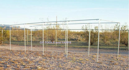 40 foot galvanized steel straight leg batting cage frame kit with heavy duty fittings for baseball and softball