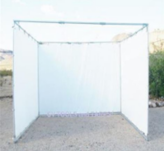 10x10 sukkah kit with white tarp walls for Sukkot holiday
