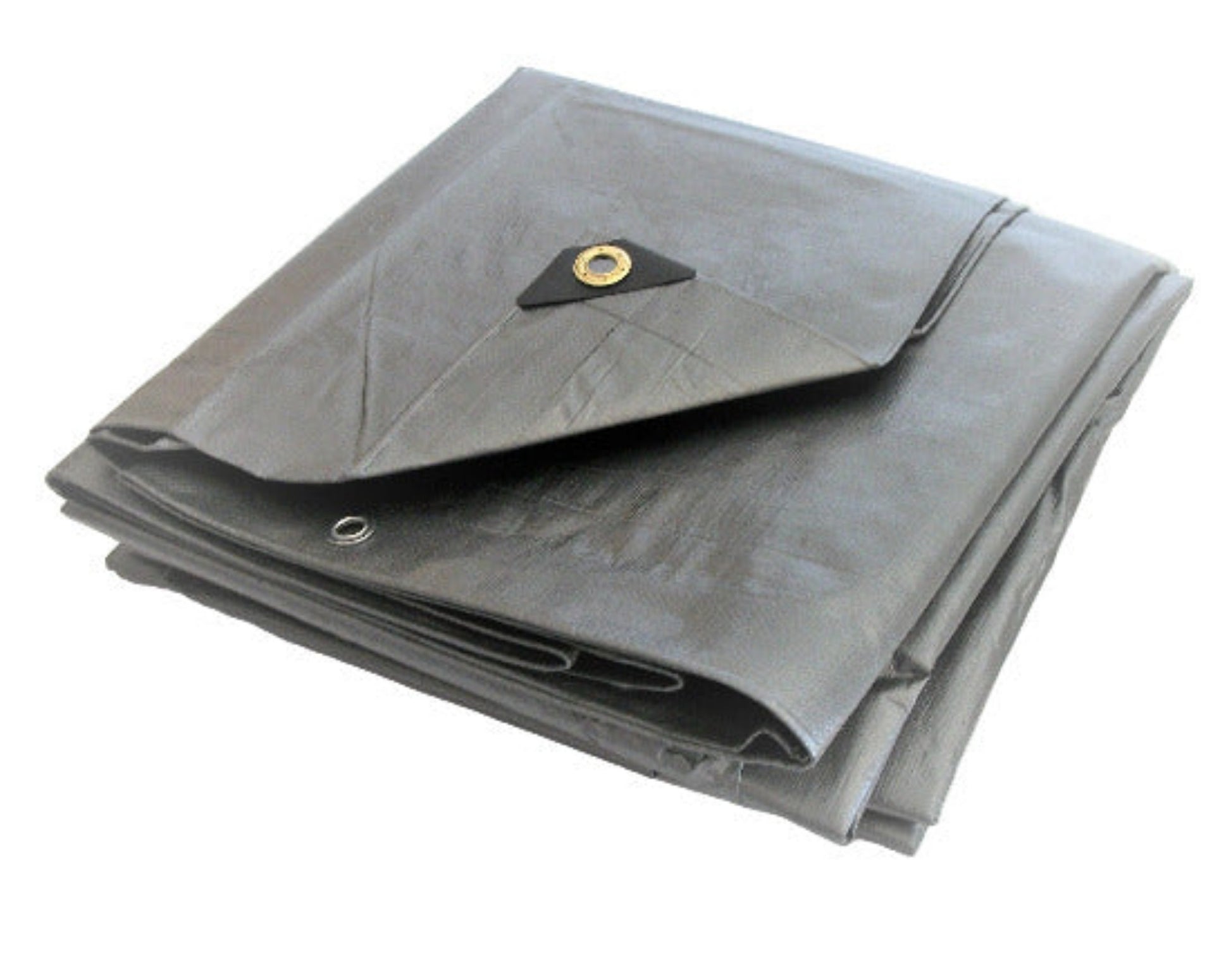 Silver heavy duty 12 mil poly tarp with reinforced edges and grommets