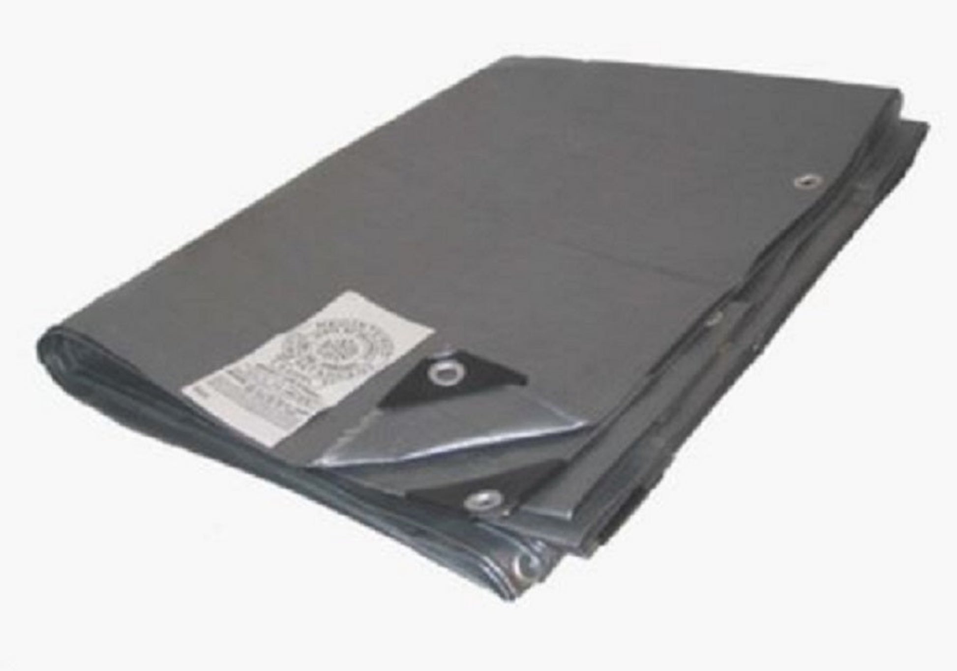 Silver heavy duty 12 mil poly Fire retardant tarp with reinforced edges and grommets