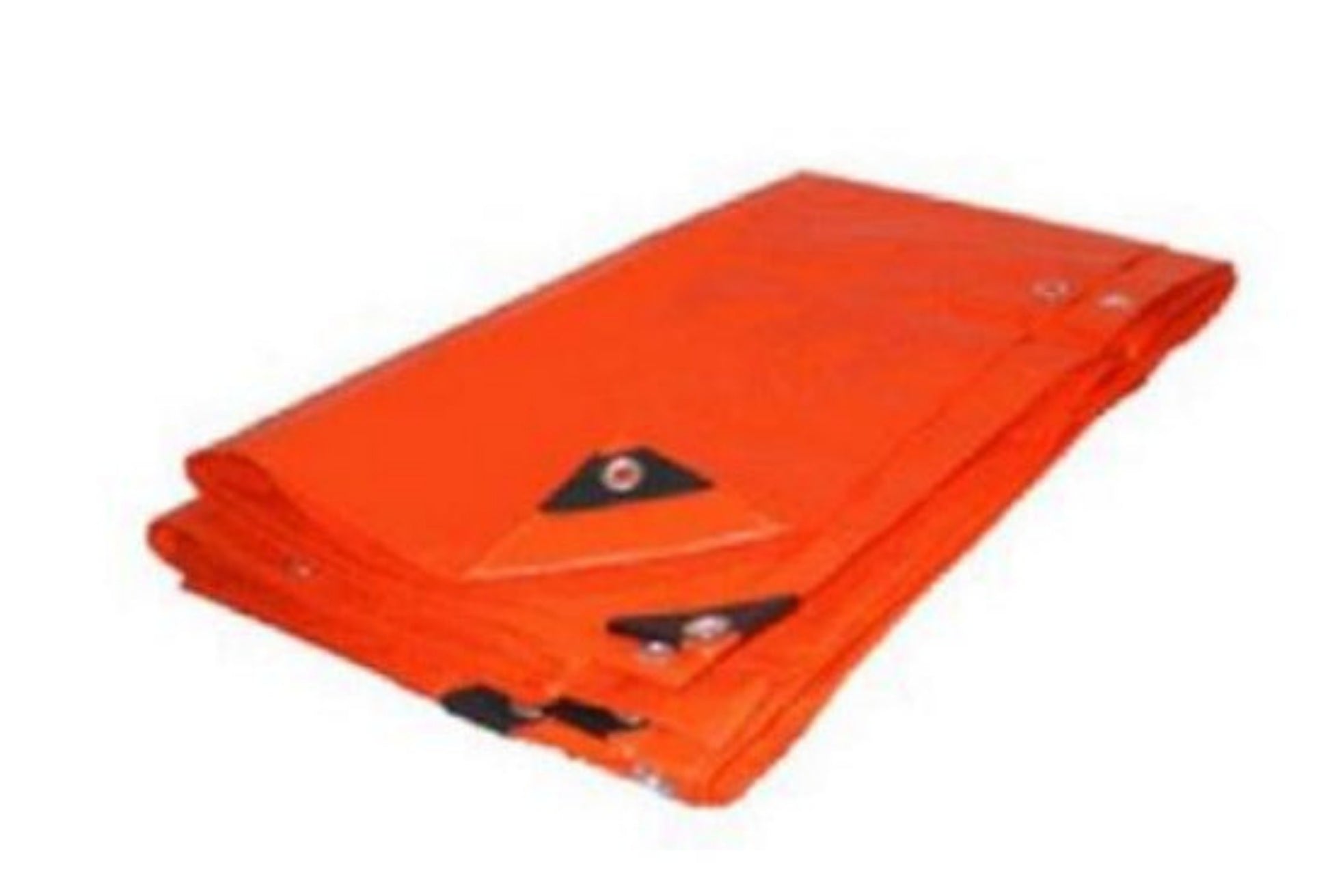Orange heavy duty 12 mil poly tarp with reinforced edges and grommets