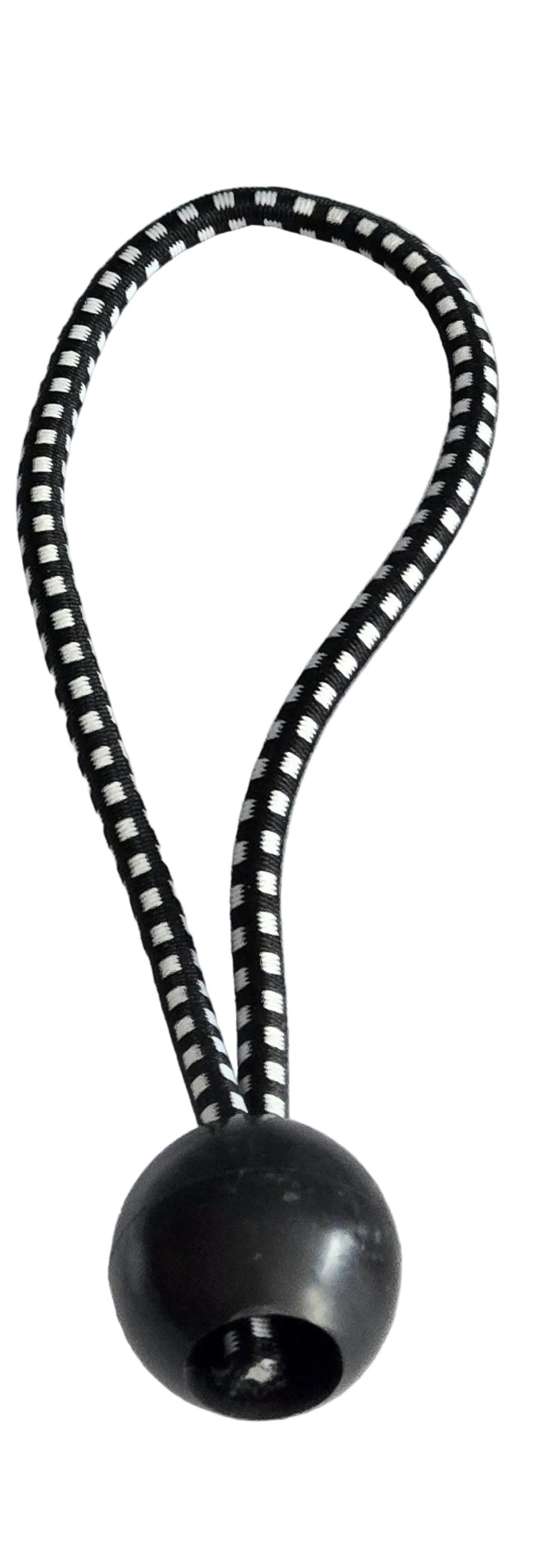 Black heavy duty ball bungees with elastic cord