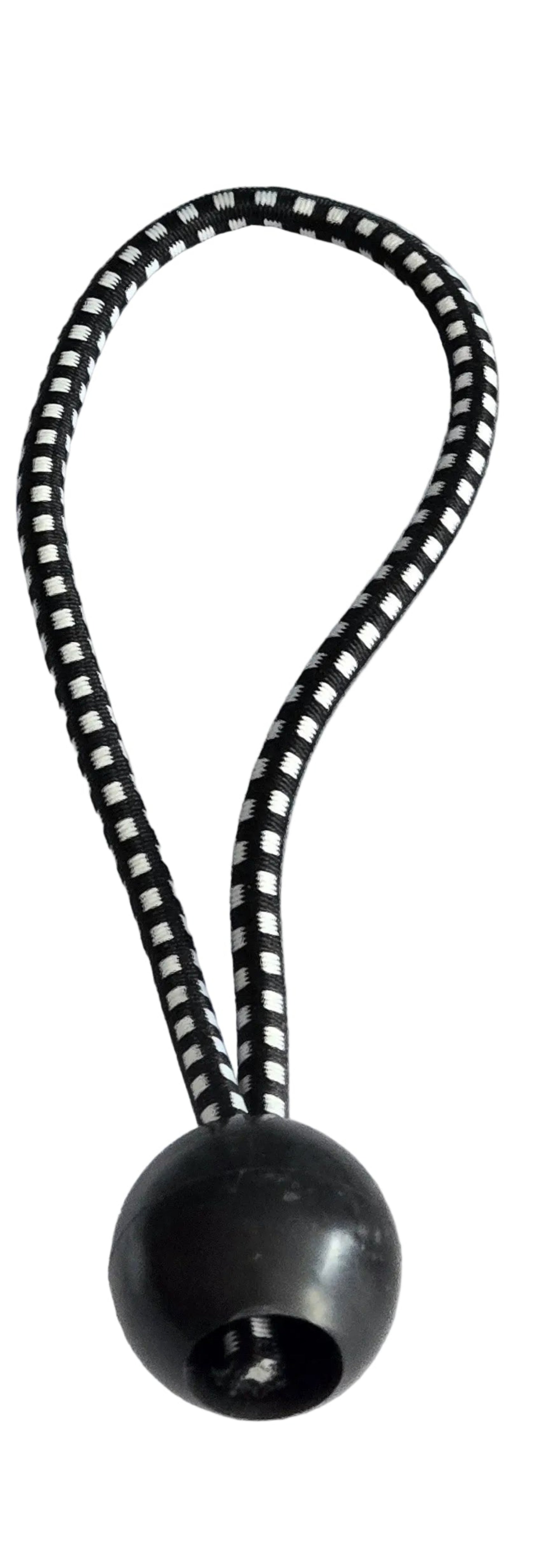 Black heavy duty ball bungees with elastic cord