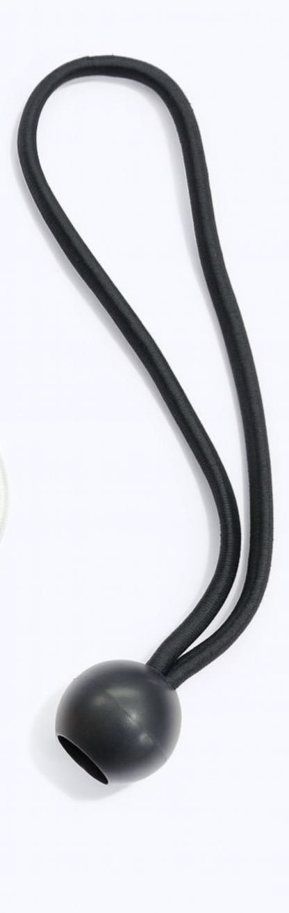 Black regular duty ball bungees with elastic cord