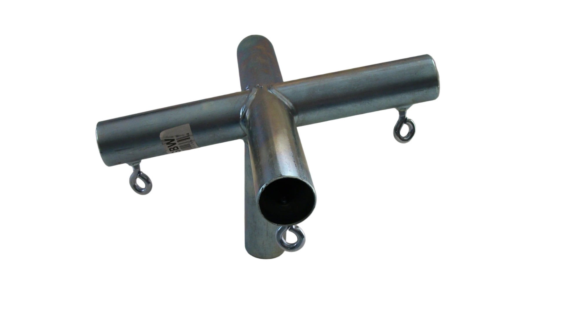 Heavy duty galvanized steel 5-way top center slant lean to canopy fitting with eye bolts
