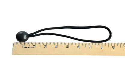 9 inch ball bungee measured against a wooden ruler