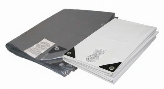 heavy duty 12 mil poly Fire retardant tarp with reinforced edges and grommets