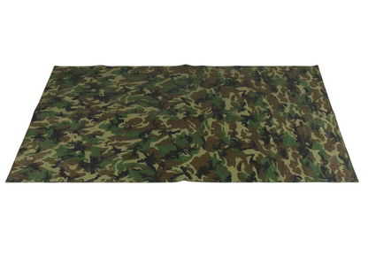 Woodland green medium duty 8 mil camo camouflage poly tarp with reinforced edges and grommets